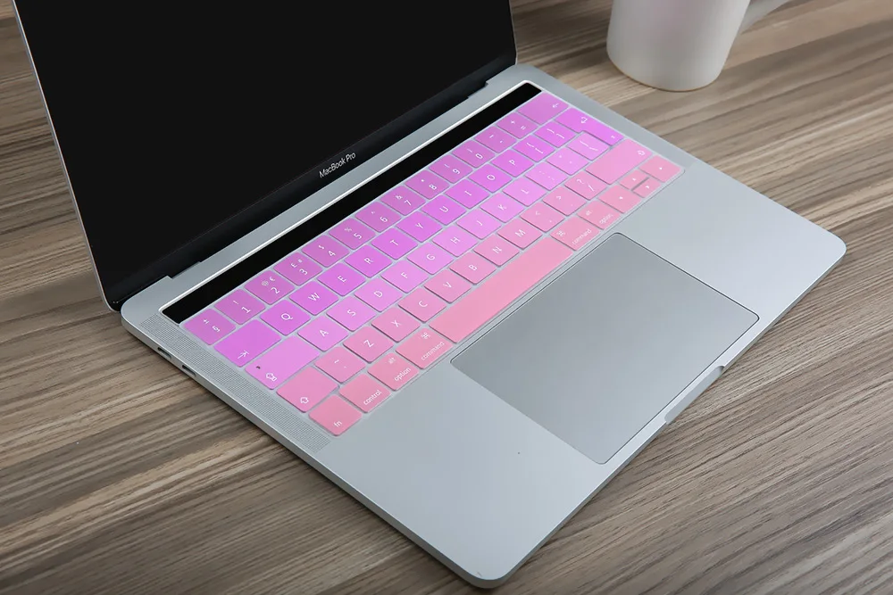 Радужный цвет мягкий силиконовый ЕС английская клавиатура протектор для Macbook Pro 13 15 Сенсорная панель A1706 A1707 A1989 крышка клавиатуры