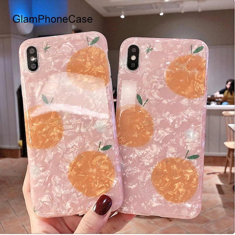 GlamPhoneCase маленький свежий апельсин чехол для телефона iPhone X XS Max XR Мягкий