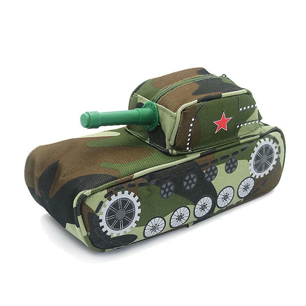 

Cool Gift Supplies Tank Shaped Pen Bag School Large Capacity Storage Pouch Pencil Case Stationery Organizer Novelty