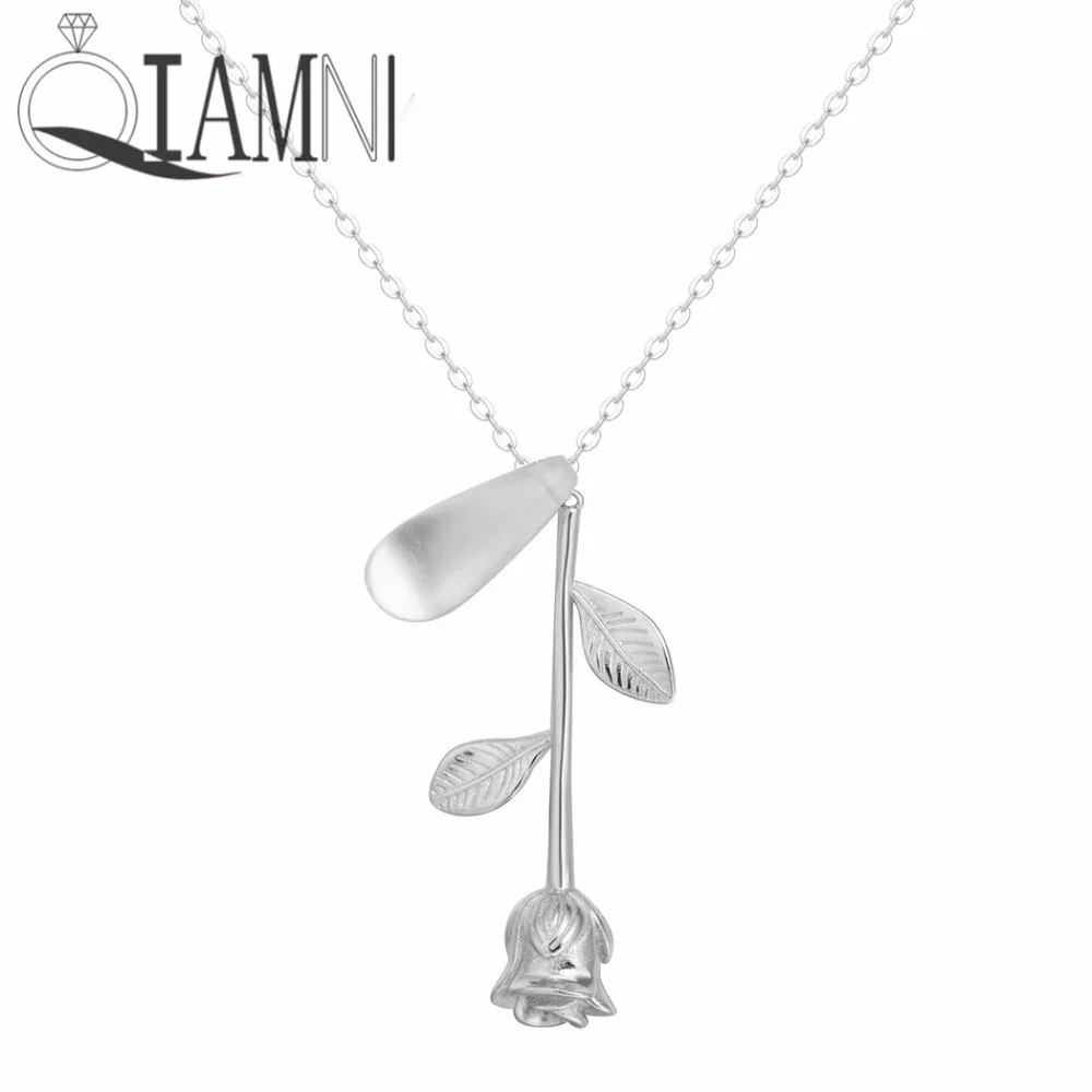 QIAMNI Handmade Sexy Rose Flower Collar Necklace Pendant Minimalist Jewelry For Women Girls Christmas Gift | Украшения и