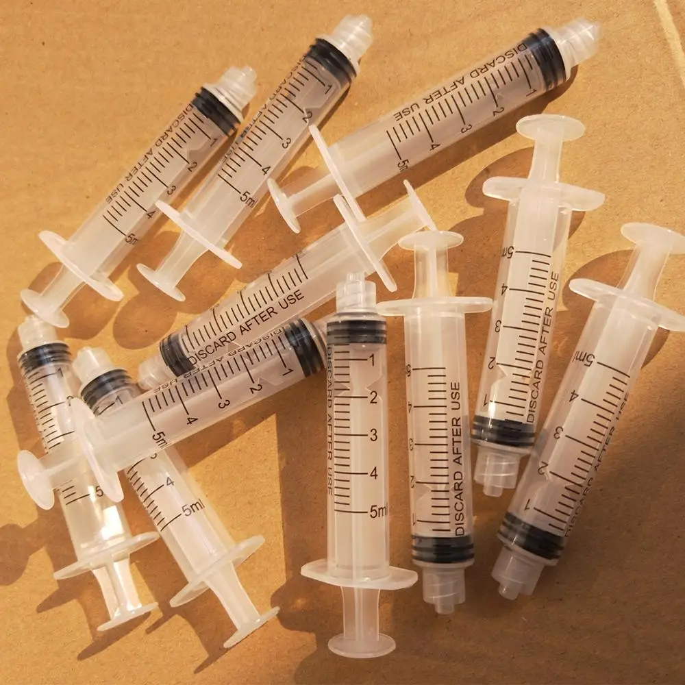 

30 pcs, Plastic Syringe 5ml without Needles Injector For Lab and Industrial Dispensing Adhesives Glue Soldering