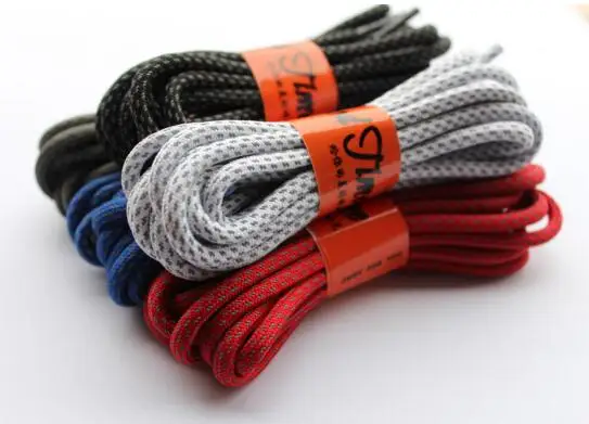 

Fashion 120 cm and 140 cm Dotted Practical Strong 3M Reflective Climbing Running Shoelace Round Shoelace One Pair Free Shipping