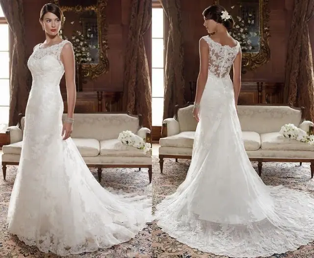The New High Necked Trailing Lace Wedding Dress Custom Size The New High Necked Trailing Lace Wedding Dress Custom Size 4681012141618