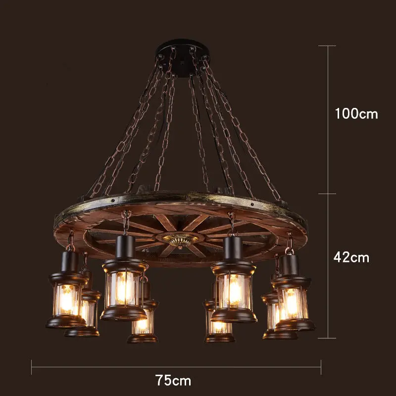 Скандинавское массивное дерево винтажный промышленный подсвечник освещение Блеск подвеска кофе спальня освещение железо+ деревянный светильник для лофт Декор - Цвет абажура: O Style
