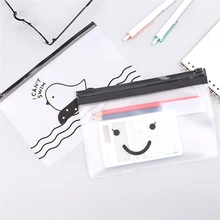2PCS Creative Transparent Pencil Cases Etui Cute Kawai Chicken Pen Box File Holder For Boys Bts