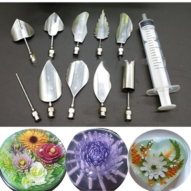 3D Gelatin Jelly Art Tools Jelly Cake Stainless Steel Needles Set Of 10