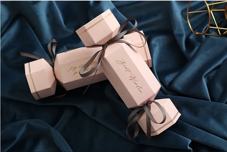 50 шт Свадебные сувениры и подарки роскошный большой размер коробка для шоколада красное вино Розовый Синий Зеленый коробки для конфет подарок для гостей - Цвет: Розовый