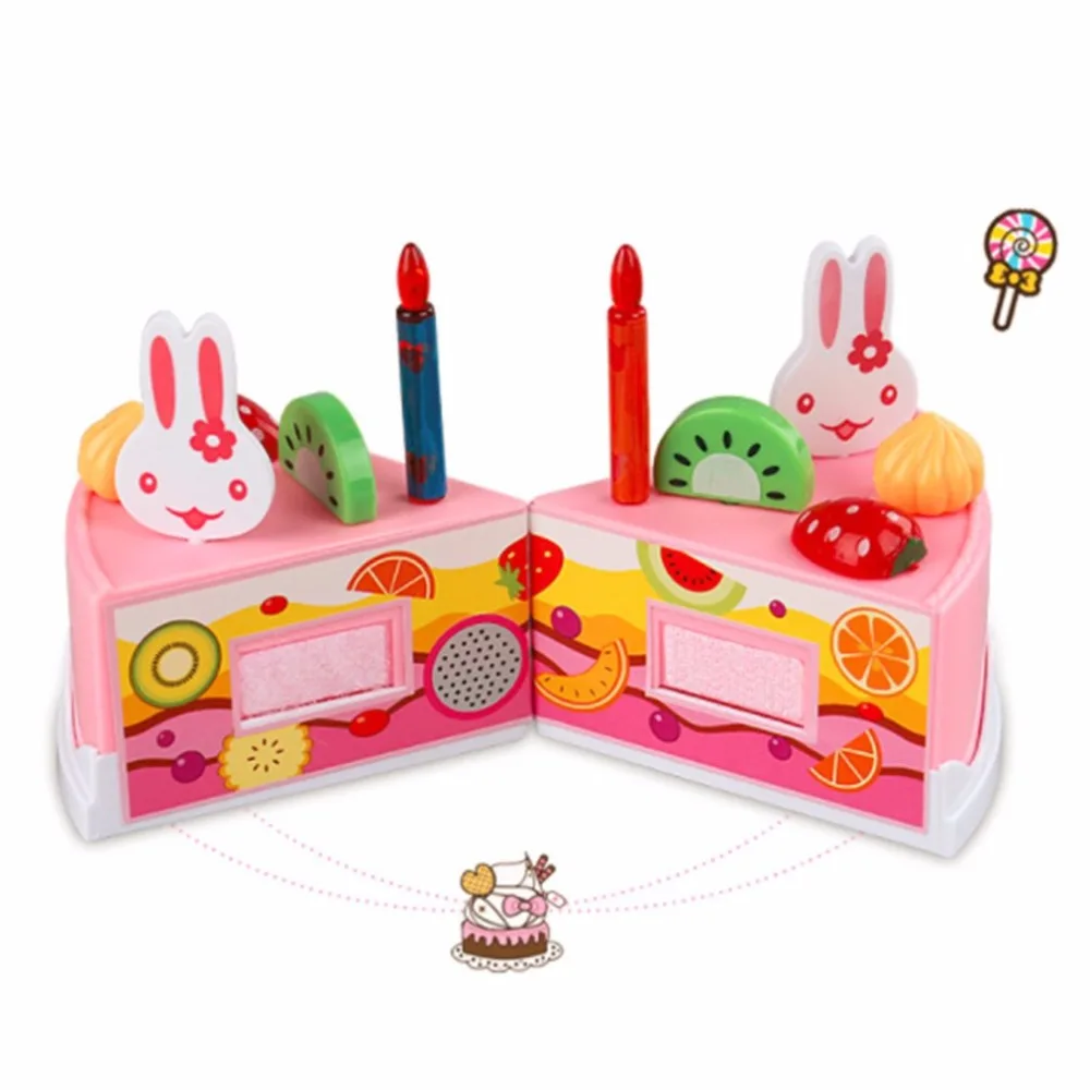 Практичные пластиковые разрезание торта ко дню рождения ролевые пищевой реквизит игрушки милые дети кухня играть ролевые игрушки DIY