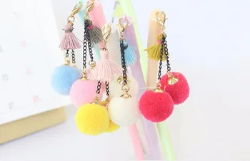 

cute fluff ball pendant gel ink Pen Kawaii black needle Pen student Writting pen office school staitonery item 40pc/lot
