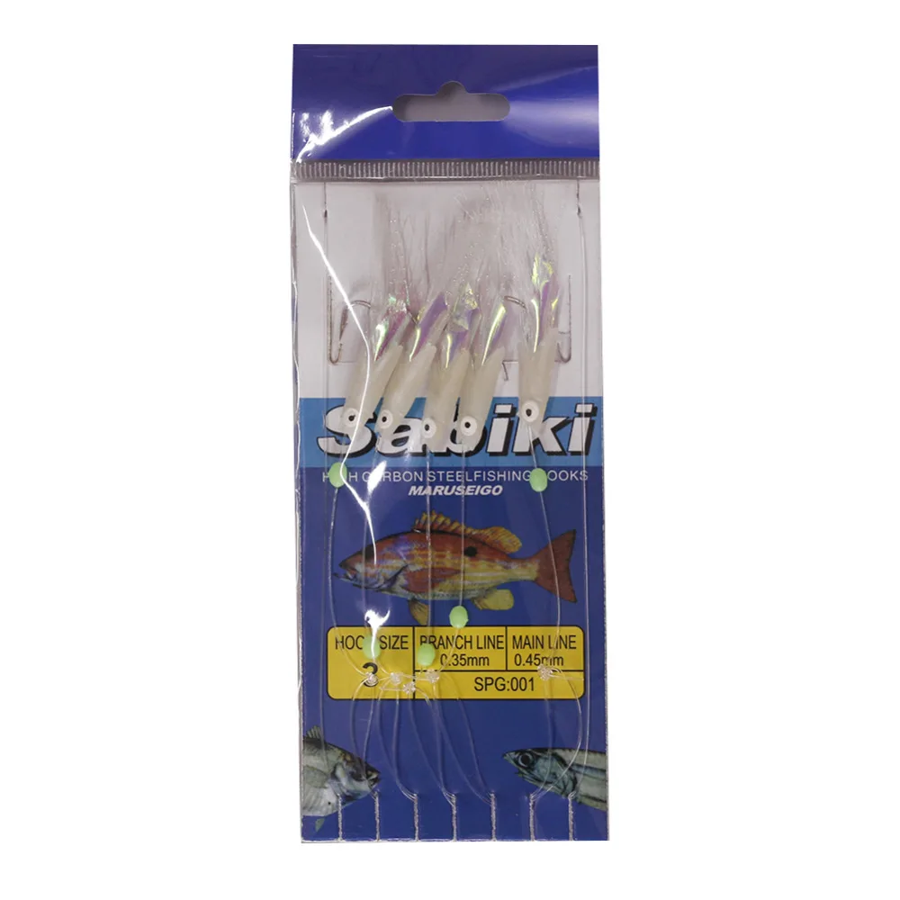 22 unids/pack pesca de Mar Sabiki plataformas anzuelos cebos pulpo señuelo Jig brillo señuelos Sabiki para pesca