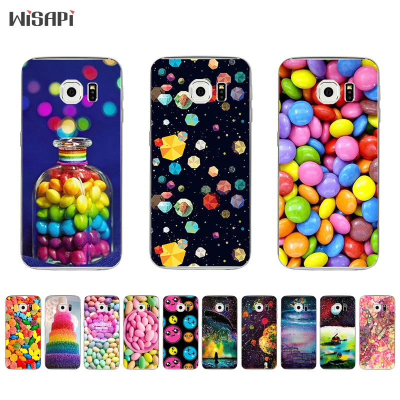 

Silicone Cases for Galaxy S6 Edge Plus Phone Case for Samsung Galaxy S6 Shell for C5 C5Pro C5000 Cover Rainbow Candy Pattern
