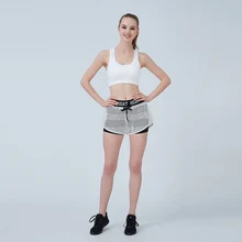 Ботинки-угги 2 в 1 Для женщин спортивные шорты для бега из дышащего материала с двойным Слои бег Фитнес шорты быстросохнущие Тренажерный зал Спортивный жесткий шорты