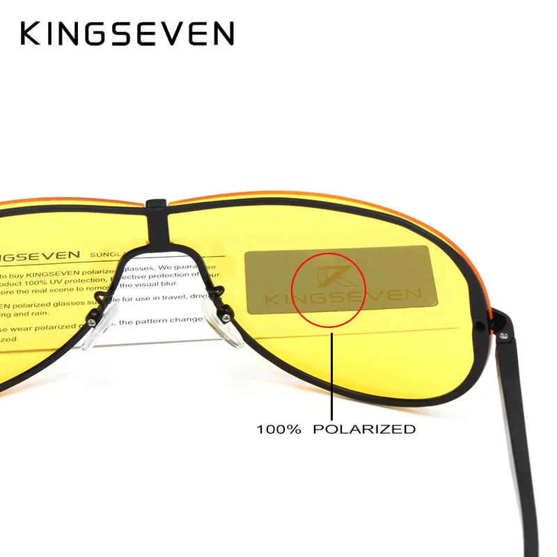 Мужские солнцезащ. Очки ночного видения KINGSEVEN черно серые солнцезащитные очки с