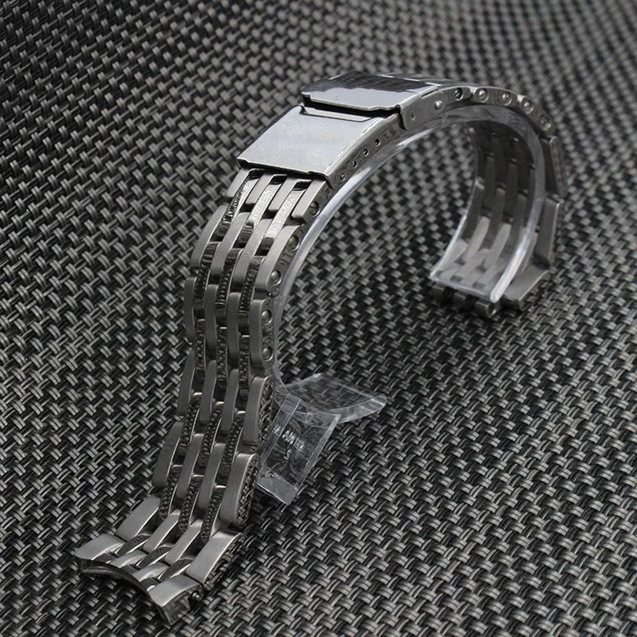 22 мм 316L нержавеющая сталь Ремешки для наручных часов браслет серебристый металл изогнутый конец Замена ссылка застежка ремешок для часов