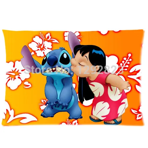 

Beautiful Lilo and Stitch Custom Rectangle Pillow Case 20x30 (one side) Throw Pillow Cover Case PC-69