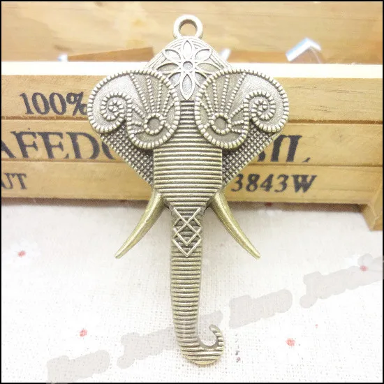 Wholesale 6 pcs Vintage Charms Elephants Pendant Antique bronze Fit