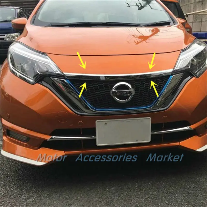 

New Chrome Front Grille Hood Molding Trim For Nissan Versa Note Hatchback 2017 2018