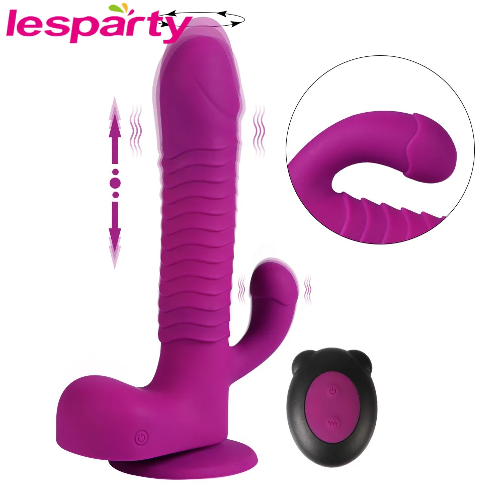  Rotating Telescopic Dildo Vibrator Remote Control Vagina G Spot Clitoris Simulator Sex Toys for Adu