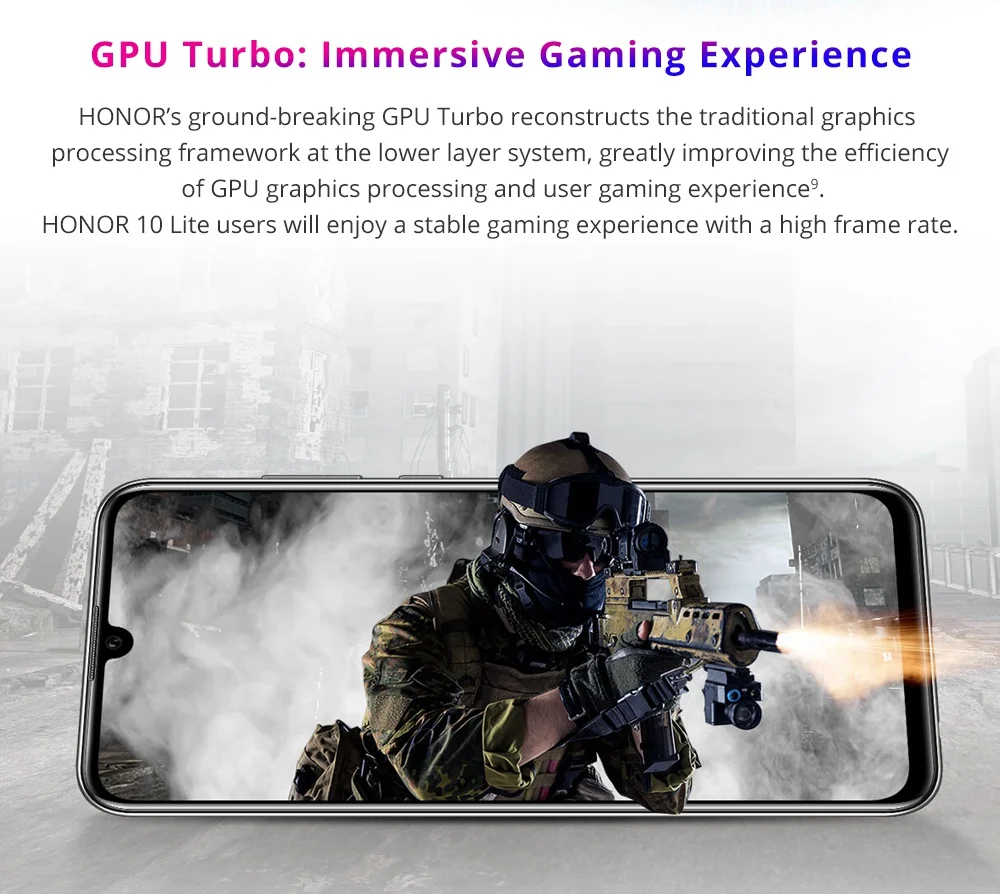 Perfect Original Honor 10 lite Mobile Phone 6.21" 6GB  64GB Kirin 710 Octa Core 24MP+13MP Camera 3400mAh Android 9 4G LTE cell phones 12