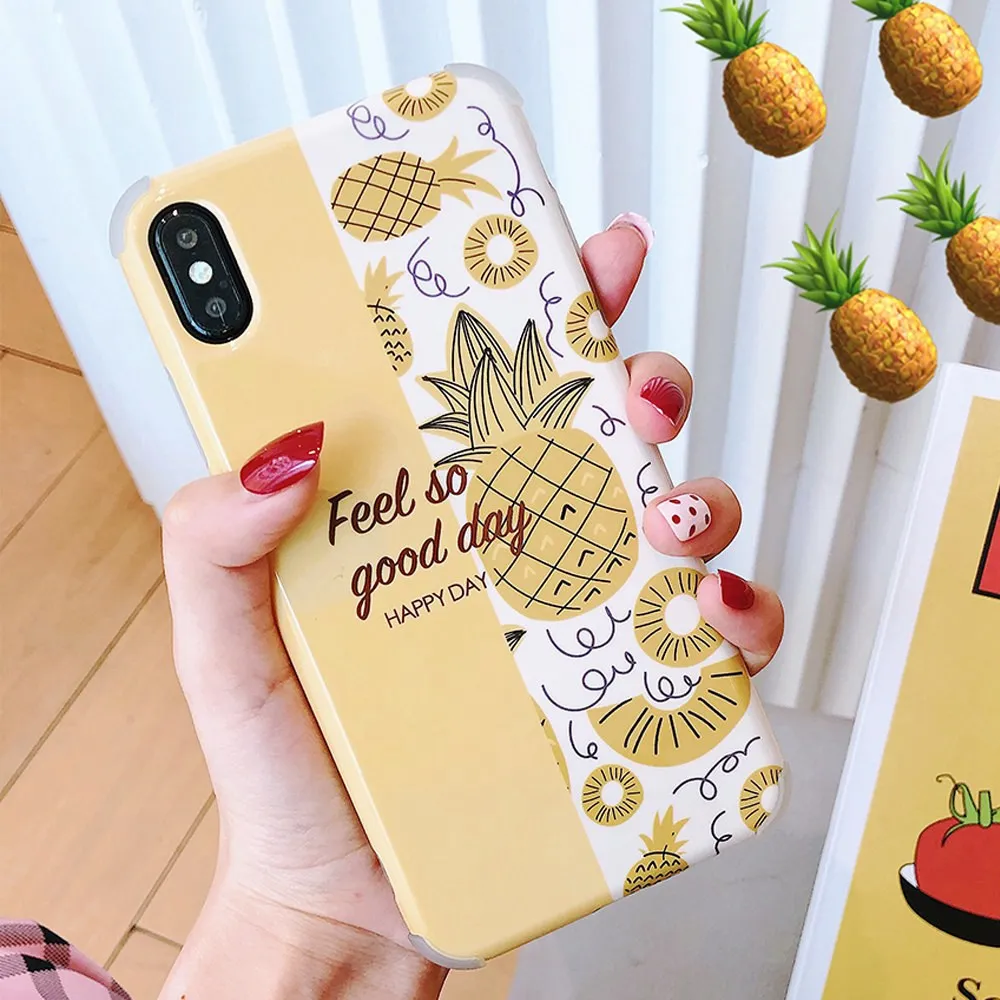 Чехол для телефона KISSCASE с фруктовым узором iphone XR X XS MAX Cute Pineapple мягкие IMD Чехлы 7 8 6 6S