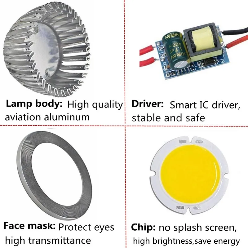 Lâmpada led de alta potência gu5.3 5.3,