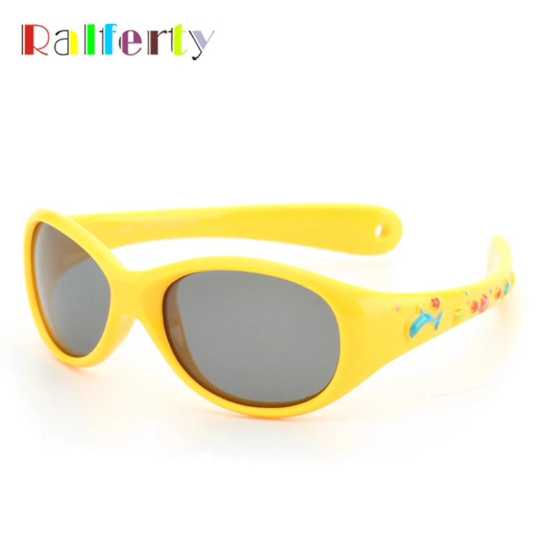 

Ralferty 2018 Kids Sunglasses Boy Girl Brand Designer Polarized Sun Glasses Flexible Silicone UV400 Eyewear Oval Fish Ocluo K851
