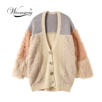 

Female Plus size casual Loose cardigan 2020 Women Wool knitted sweater autumn winter ladies Winter coat jumper C-317