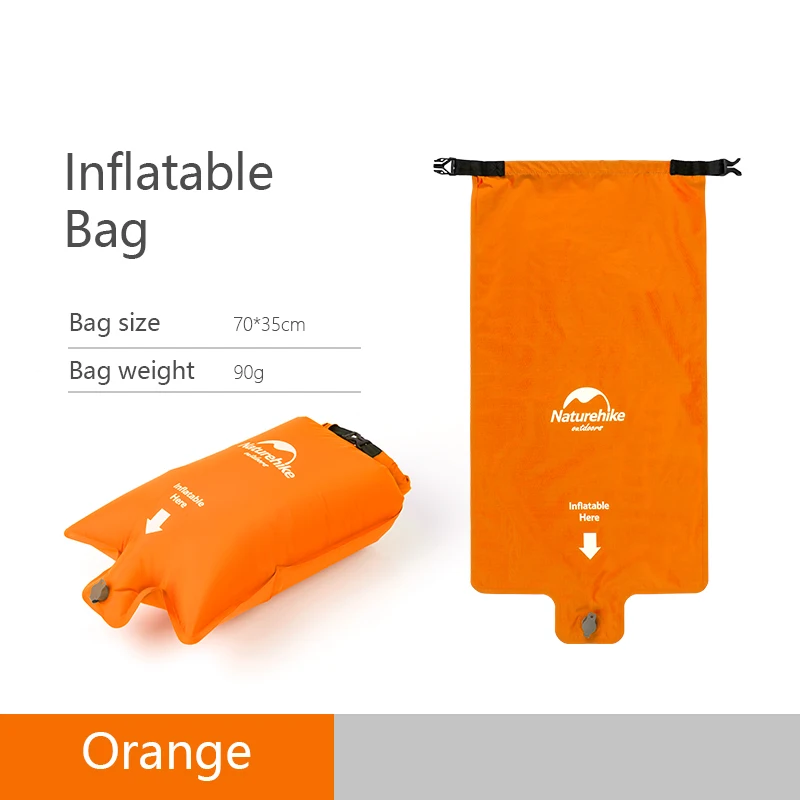 Naturehike нейлоновый ТПУ коврик для сна легкий влагостойкий воздушный матрас портативный надувной матрас походный коврик NH19Z032-P - Цвет: Orang Inflatable bag