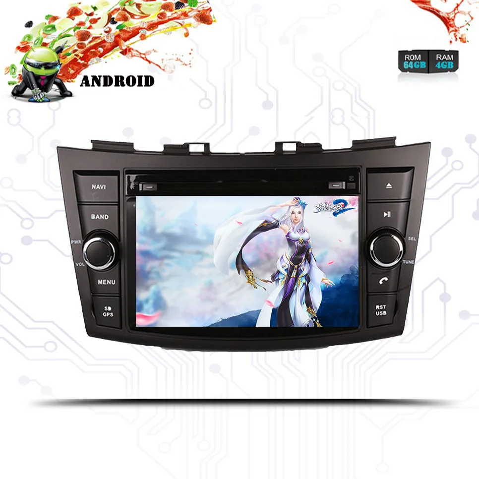 Best android 9.0 car dvd 2 din multimedia player for Suzuki Swift 2011 2012 2013 2014 2015 tape recorder autoradio BT GPS Head Unit 4