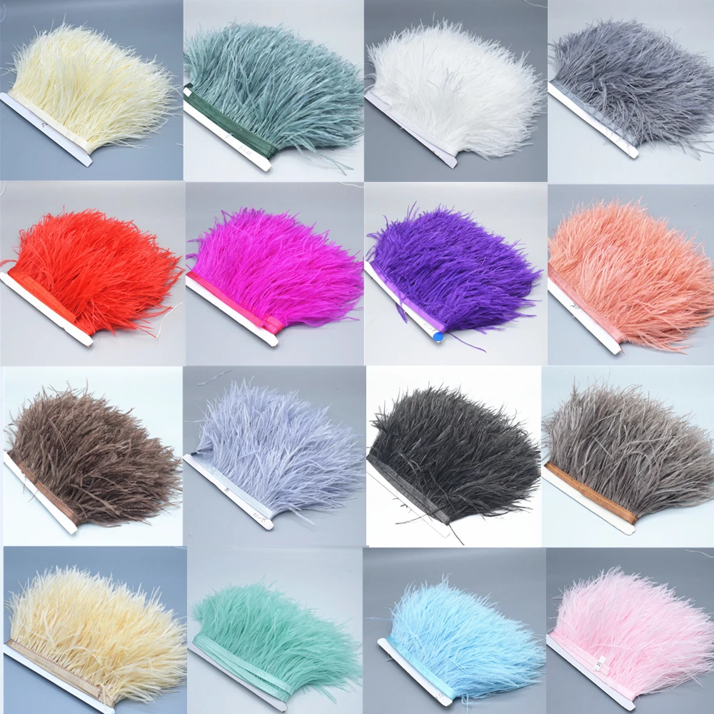 

1 meter fluffy beautiful ostrich feather trim, with 8-10 cm DIY dress wedding accessories