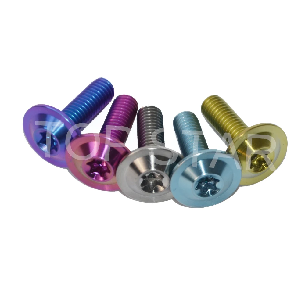 

M6*20 (Multicolor) Pure Titanium Alloy Screws Umbrella Head Ti Screw Motorcycle Shell Bolt 4 PCS