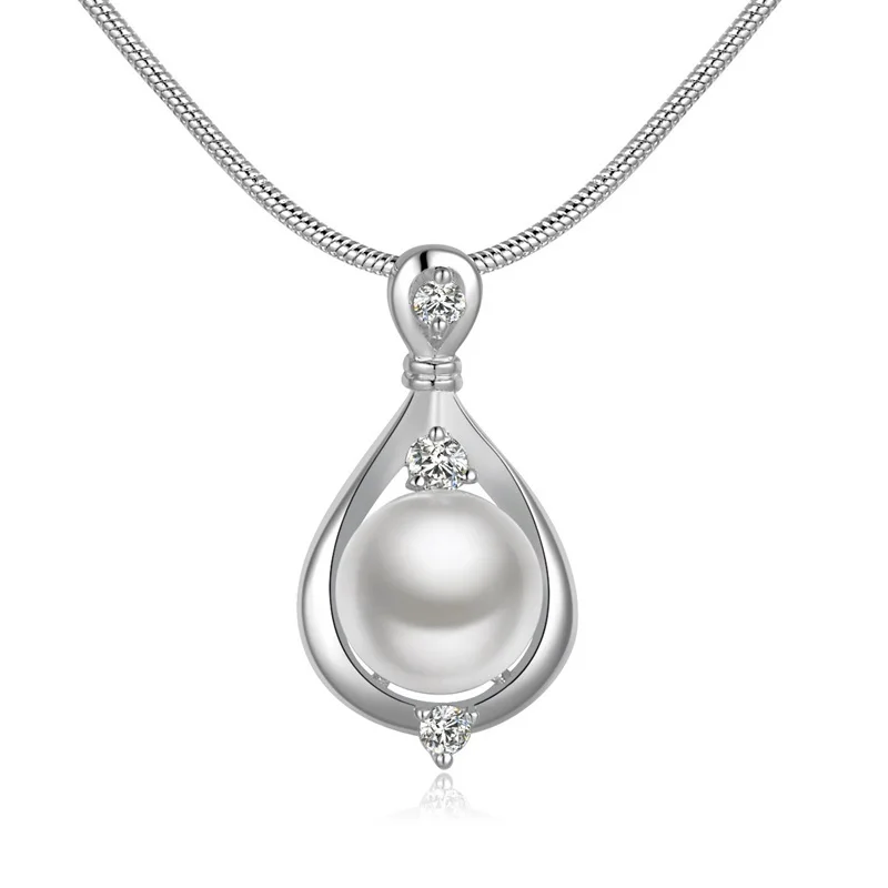 OMHXZJ,, Европейская мода, для женщин, девушек, вечерние, свадебный подарок, 925 пробы, серебряные серьги-гвоздики+ кольцо+ ожерелье, ювелирный набор, JE05 - Цвет камня: pendant