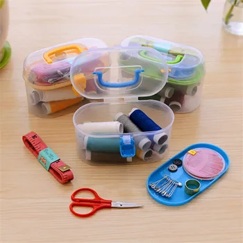 

Multifunctional Cross Stitch Portable Sewing Box Embroidery Sewing Set Needle Sewing Storage Box Scissors Ruler Darn Tool Holder