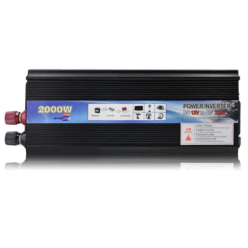 

2000W Car Vehicle Power Inverter USB Adapter Converter DC 12V to AC 220V Car Power Inverter