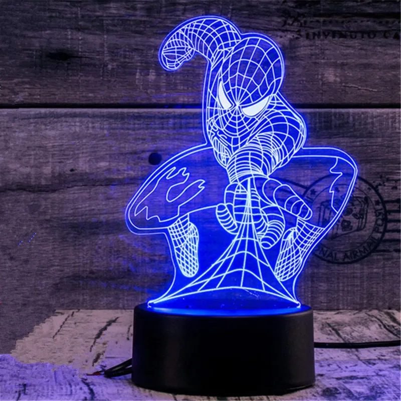 

3D Led Lighting Creative Gift Night Light Novety Table Lamp Spiderman Light Led Home Corridor Hotel Party Atmosphere Lights