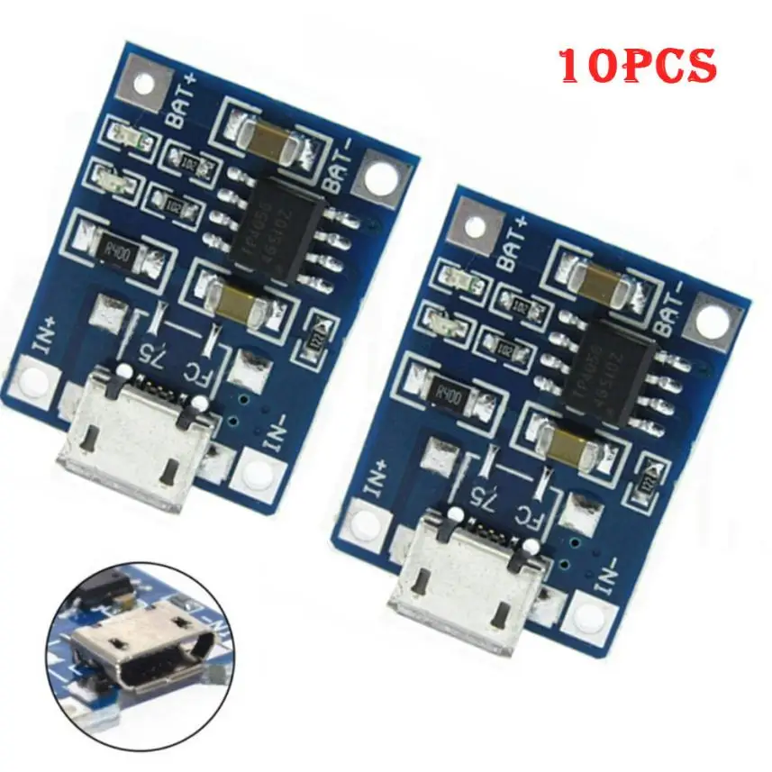

Omeshin New 10Pcs 1A5V TP4056 Lithium Battery Charging Module USB Board Electronic Component 17Sep01 Dropshipping