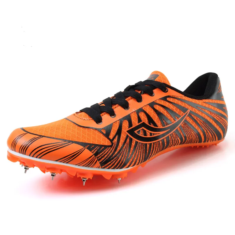 

Hot Sell Track and Field Shoes for Men Women Breathable Spike Running Shoe Greeen Orange Track Shoes Spikes Sneakers Men