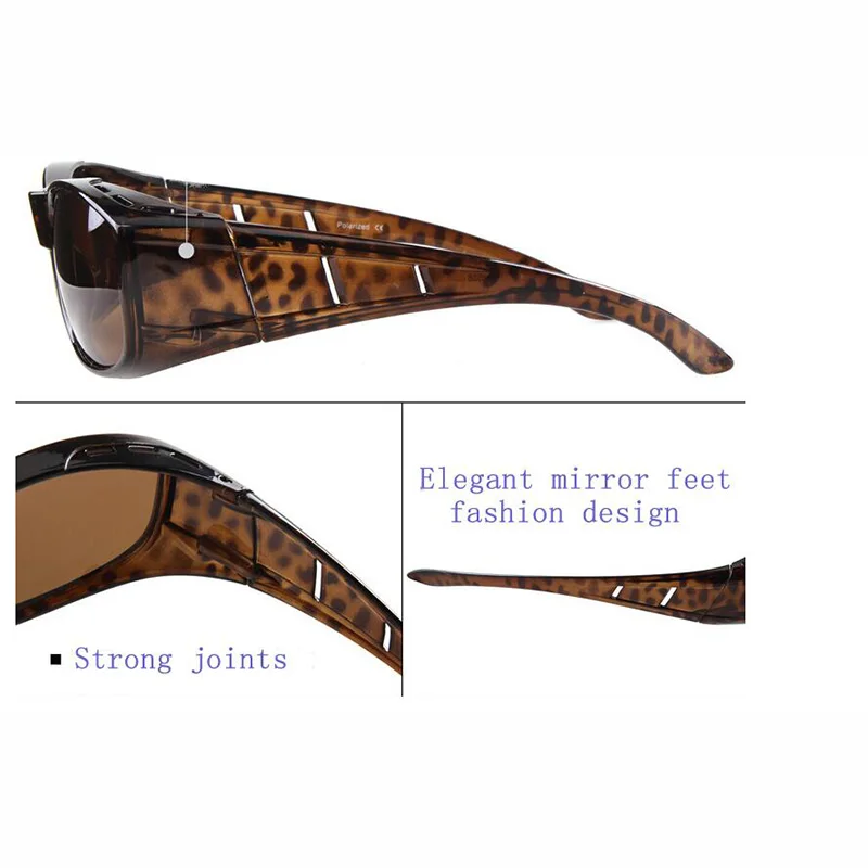 TOPSPORTS Polaroid Sunglasses Fit Over Sun Glasses UV400 protection Men Women myopia frame Eyewear for driving fishing walking