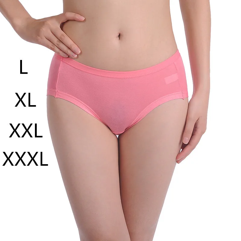 

2019 Women's Low-waist Solid Color Plus Size Large Brief Sexy Panties Brand Intimates Female Bamboo Fibre Lady Briefs 4NK007