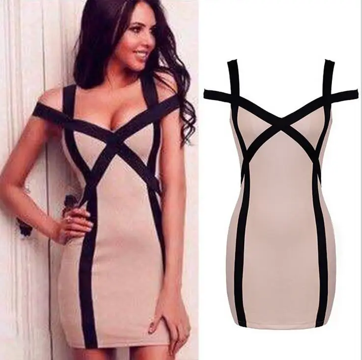 2016 Платье Vestidos De Festa Женщины Спинки Bodycon Карандаш Midi Sexy Повязки|2016 party dresses|bandage