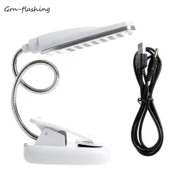 

24 LED Desk Lamp Flexible Clip Table Power By Battery/USB Cable For Bedside Room Evening Reading Study Work Eye Protect Lights