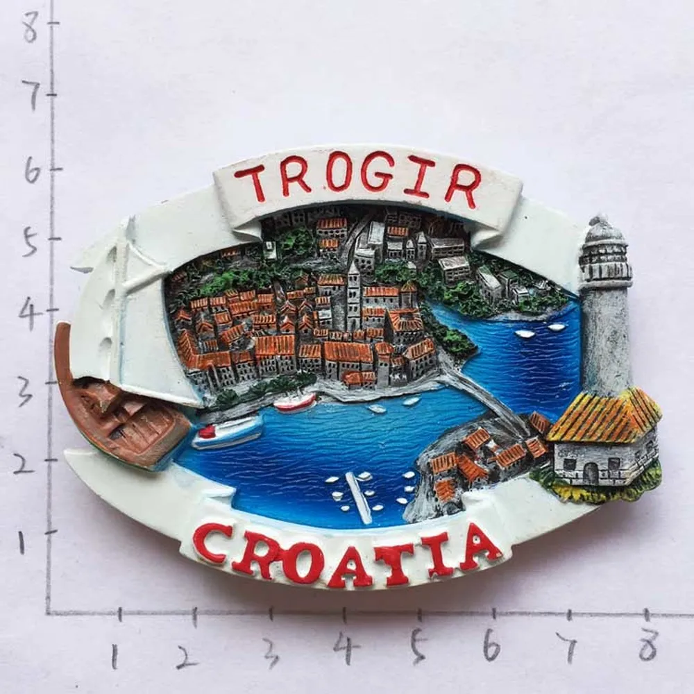 

BABELEMI 1pc Trogir Croatia Fridge Magnet 3D Refrigerator Magnets Travel Souvenir DIY Handmade Home Decoration