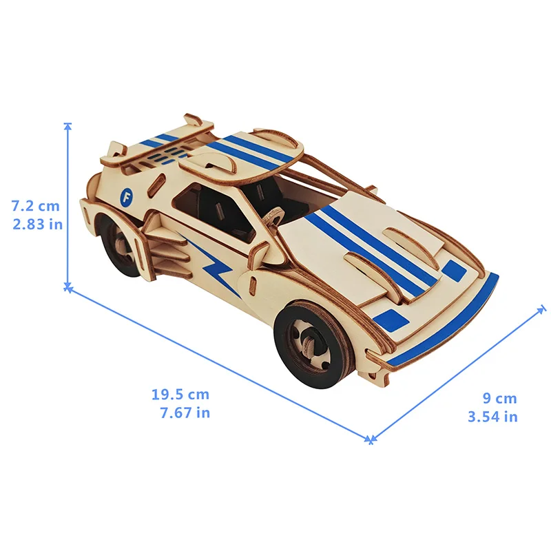 DIY 3D деревянный автомобиль вилочный двухэтажный автобус игра-головоломка натуральный цвет Игрушечная модель обучающие игрушки для детей