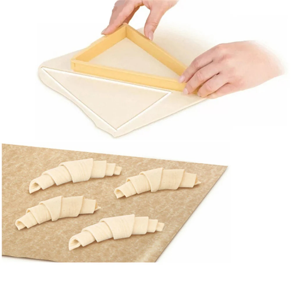 Plastic Croissant Cutters Bread Line Mould Dessert Stamper Roll Maker