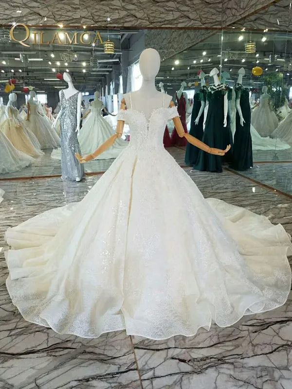 2018 Vestido De Noiva белые элитные модные Бальные Свадебные платья Gwon роскошное