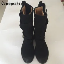 New 2014 Pure Handmade Ma Ding boots high quality Warm boots sanding belt buckle flat lamb hairs long boots high boots New 2014 Pure Handmade Ma Ding boots high quality Warm boots sanding belt buckle flat lamb hairs long boots high boots