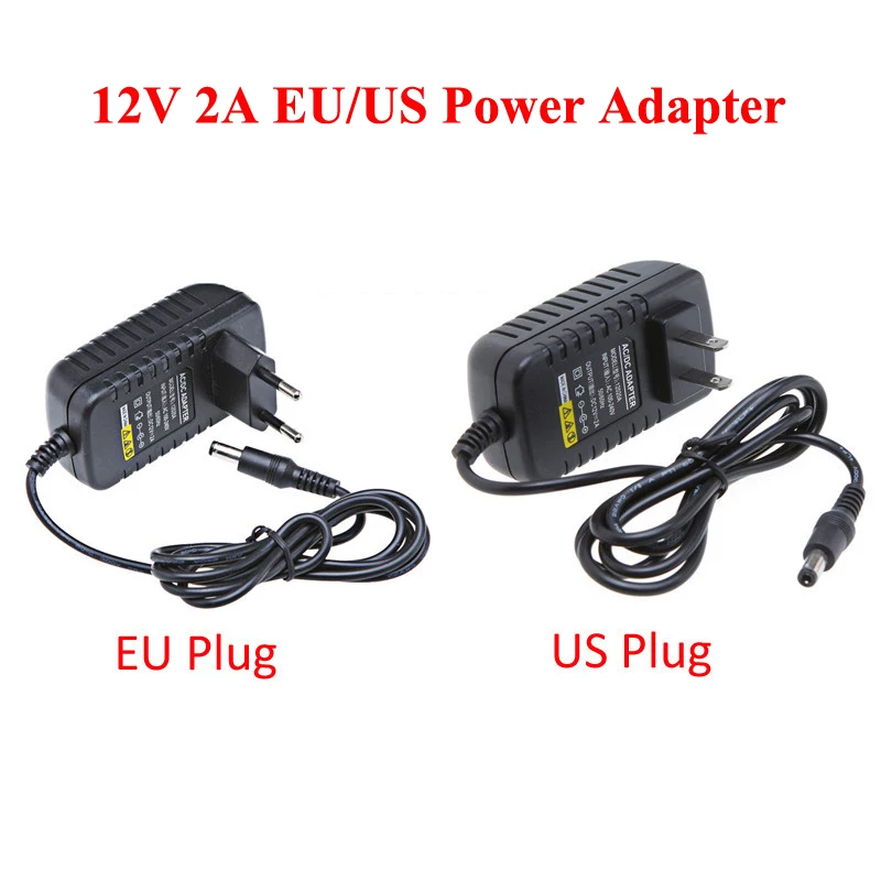 

AHWVSE DC 12V 2A Power Supply Charger Transformer Adapter EU US UK AU Plug Socket for security camera