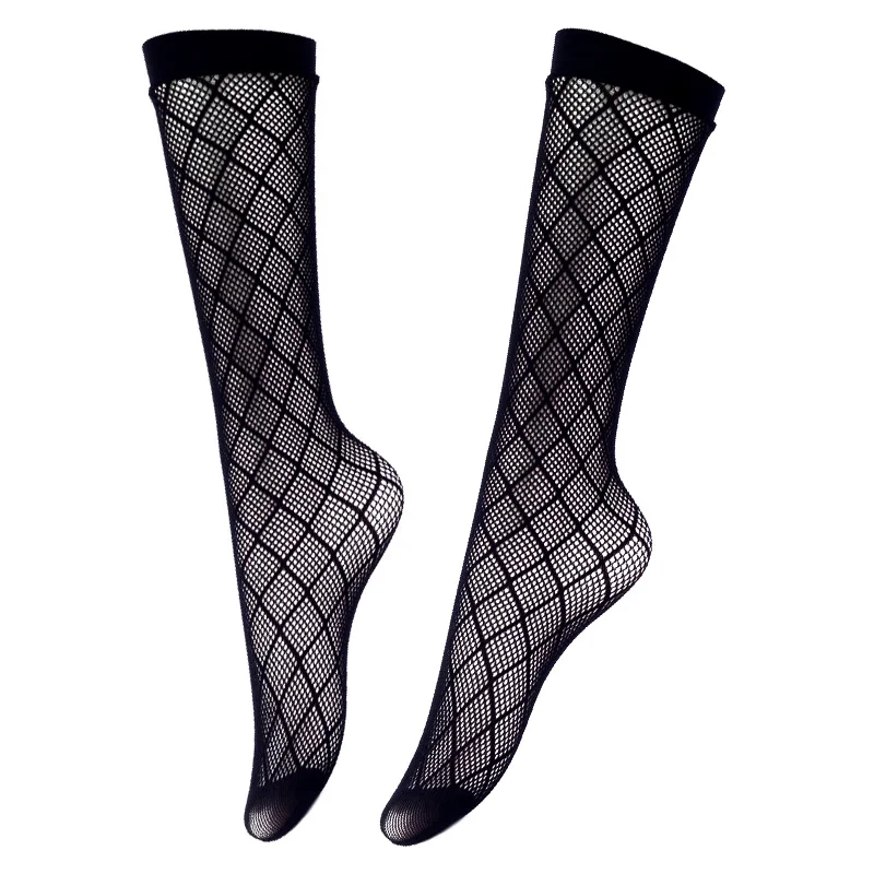 Полосатые клетчатые чулки для женщин Лето модные сексуальные длинные носки черные тонкие прозрачные Высокие гольфы до колена Medias sexy Muslo