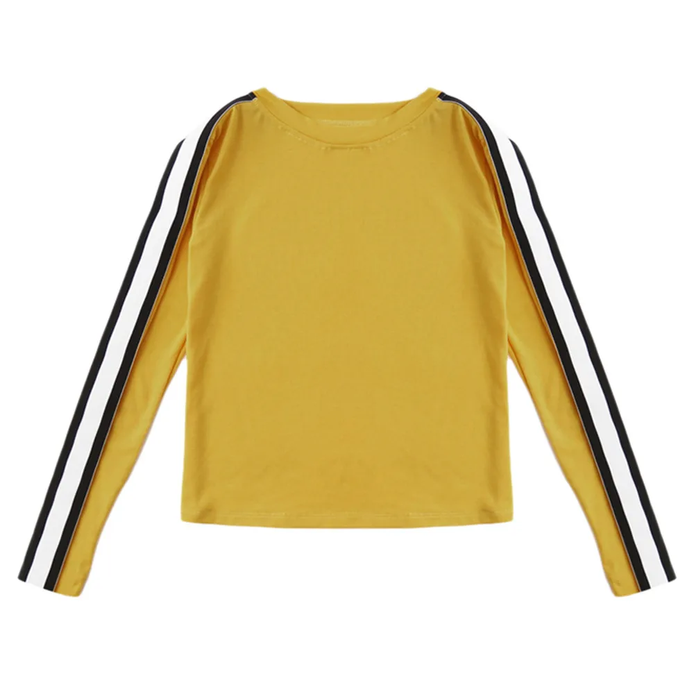

Womens sweatshirts pullover women's hoodies Women Long-Sleeve Pullover Sweatshirt Blouse O-Neck Daily Tops Striped Shirt D300720