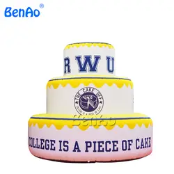Z012 Бесплатная доставка заказ высокого качества гигантский надувной торт ко дню рождения для торжества или рекламы, надувная модель